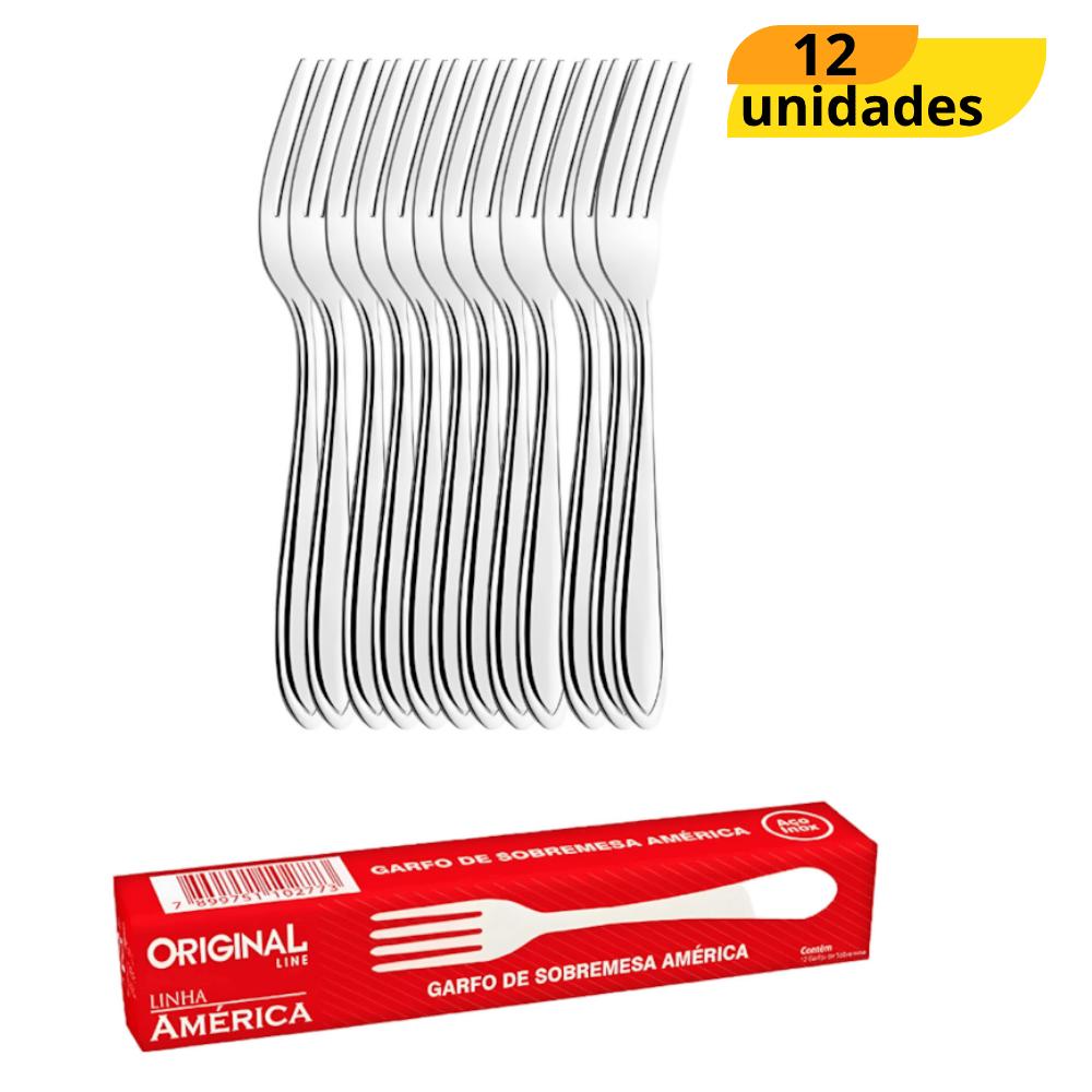 Garfo Sobremesa America Original - Cx 12 Unidades