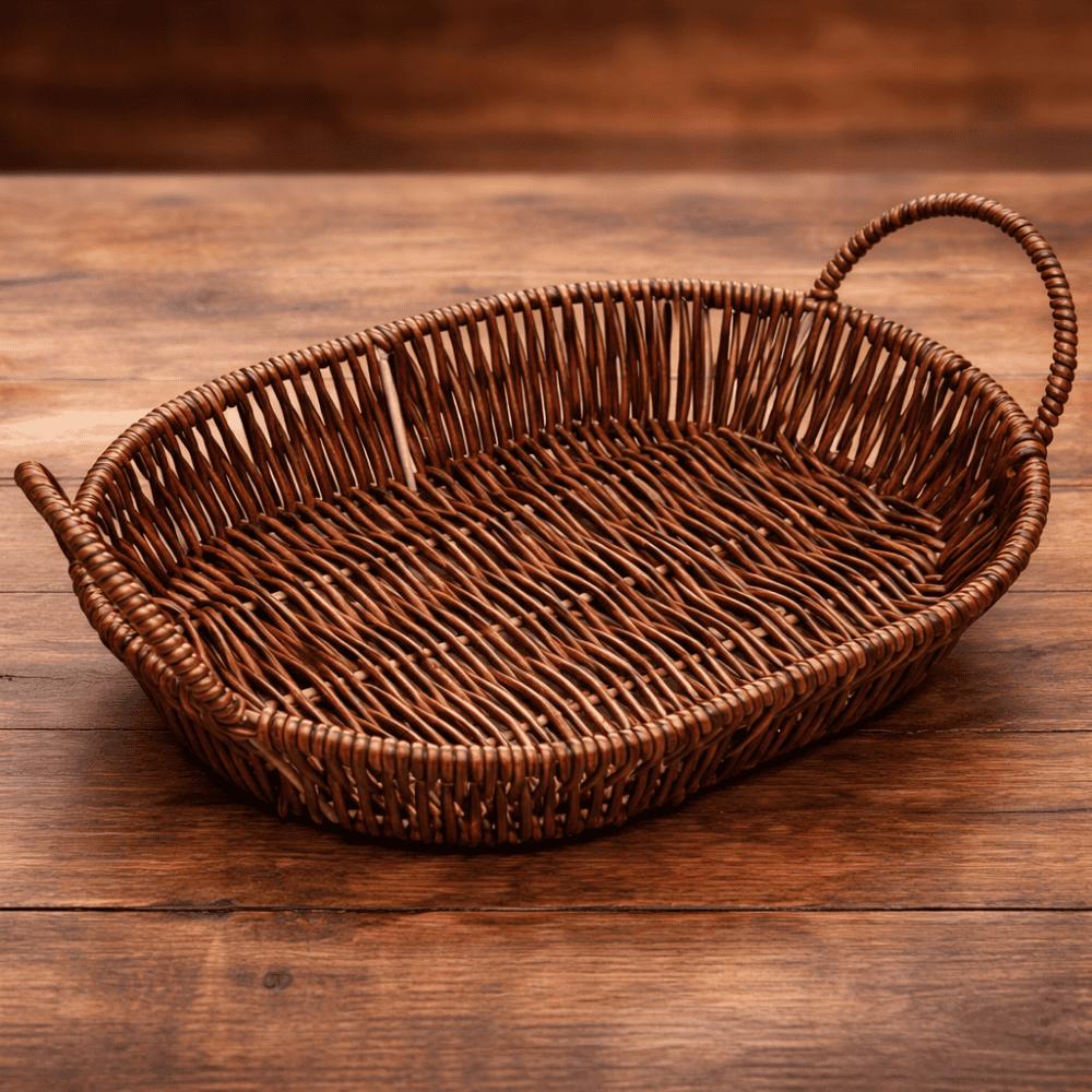 Cesta Oval Com Alça Rattan Coliseu 221657