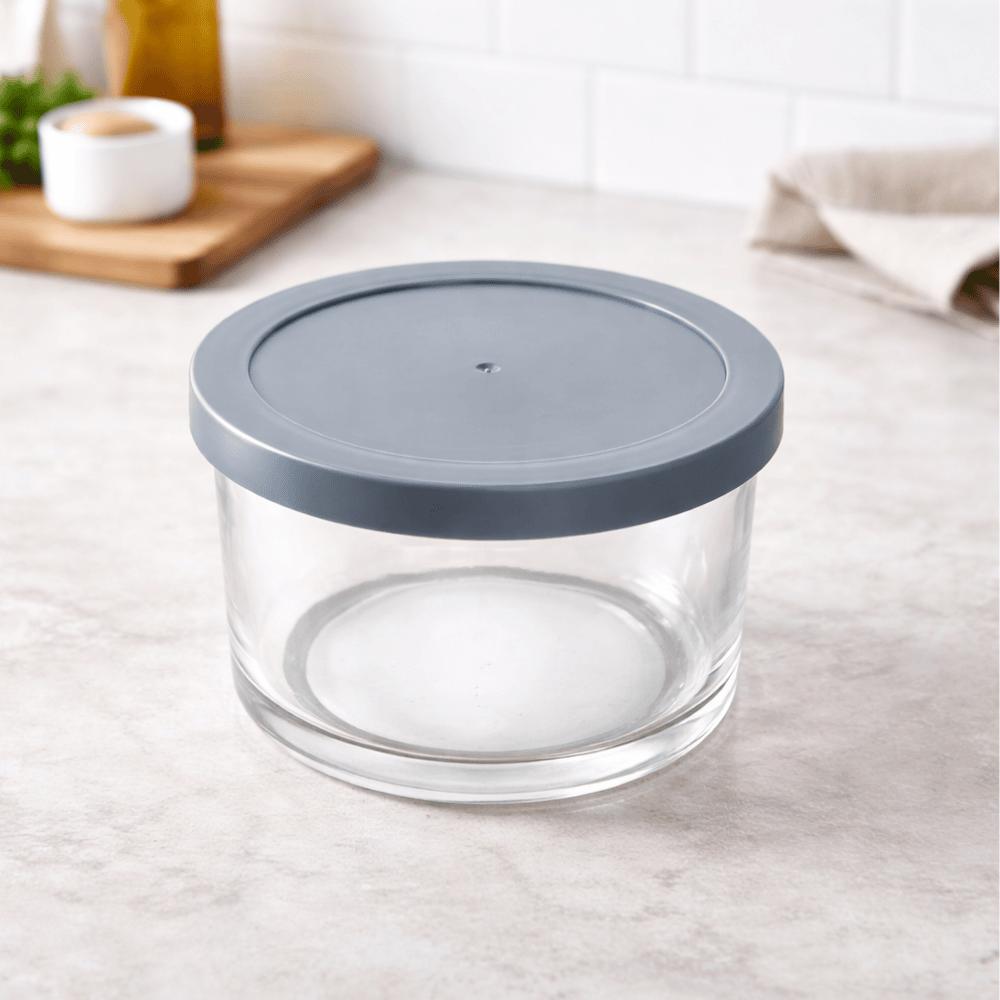 Pote Vidro C/Tampa Cinza 200Ml Coliseu