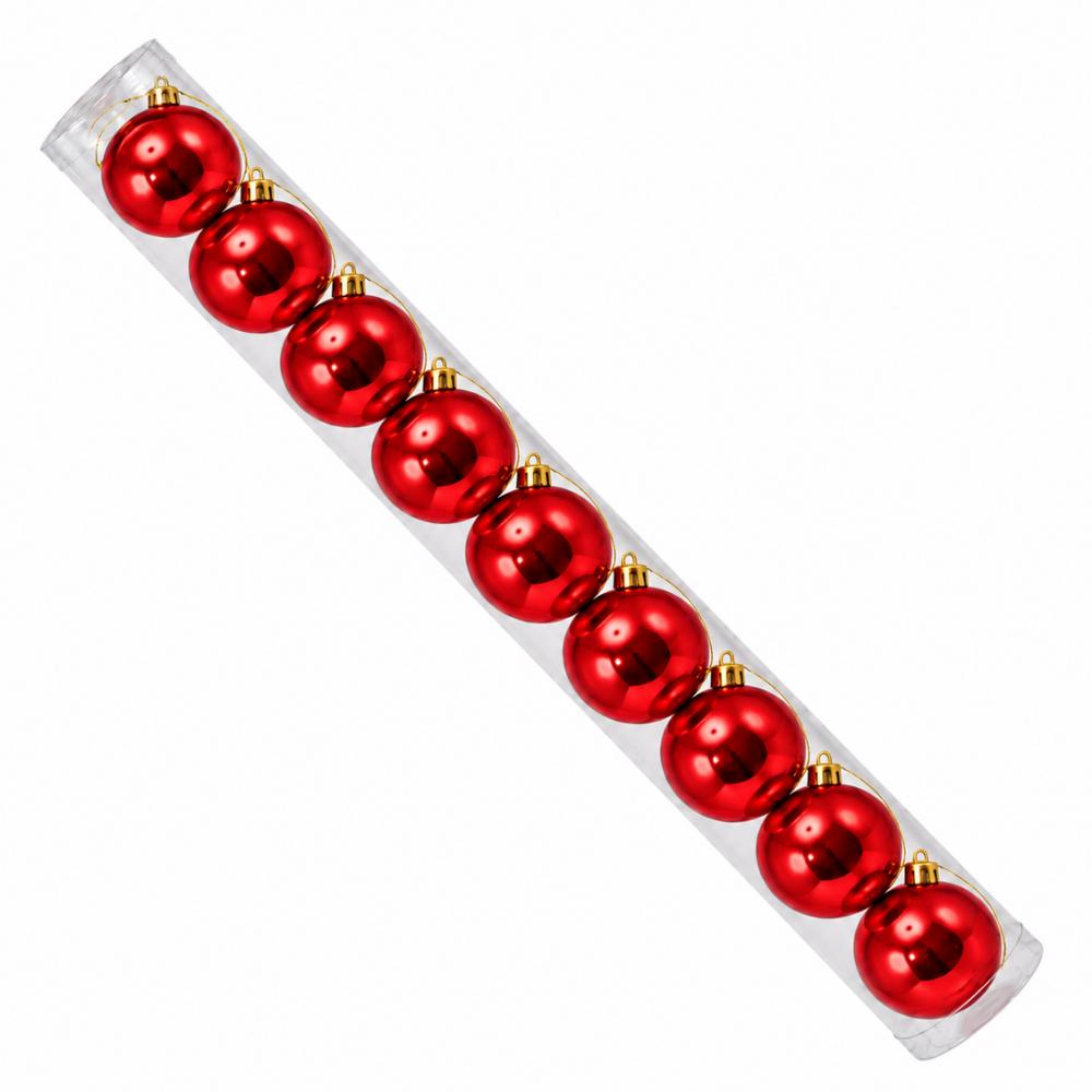Bola Decorativa para Árvore de Natal Vermelha 4 cm 9 Peças Multiart