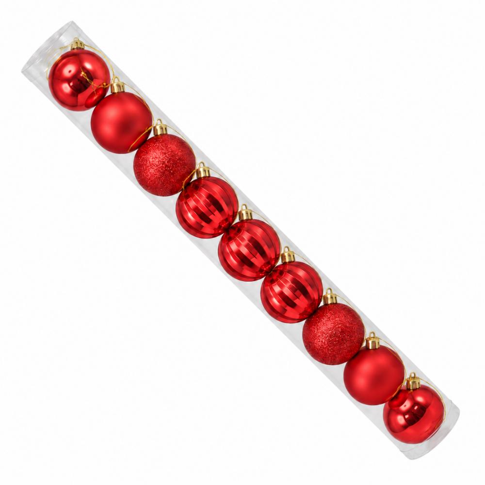 Bola Decorativa para Árvore de Natal Vermelha 5 cm 9 Peças Multiart
