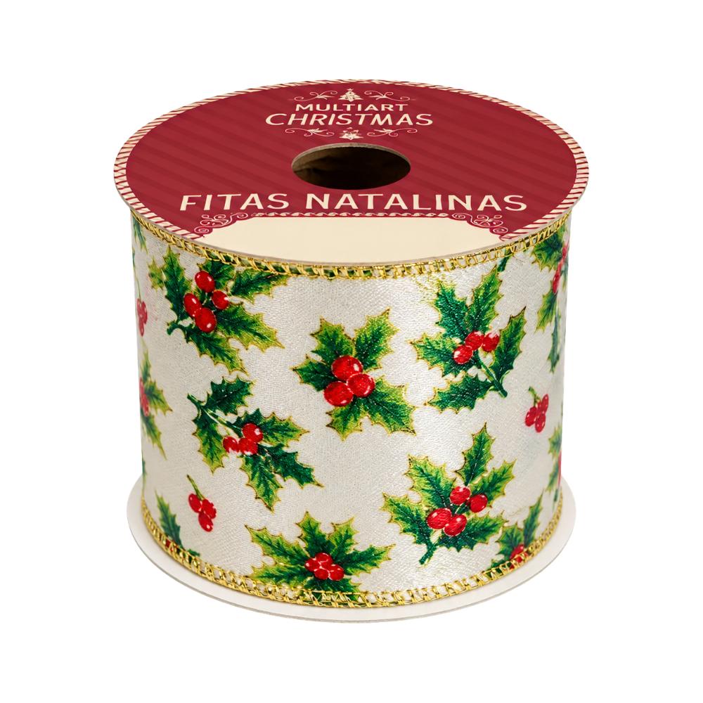 Fita Decorativa de Natal 6,3cm x 2,7m Multiart