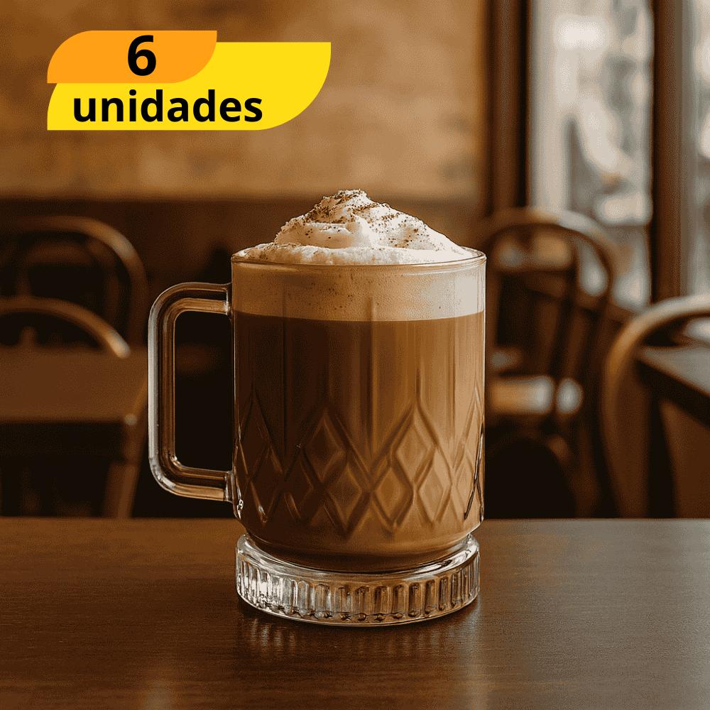 Caneca De Vidro Elusia Pirâmide 250Ml Inga - Cx 6 Unidades