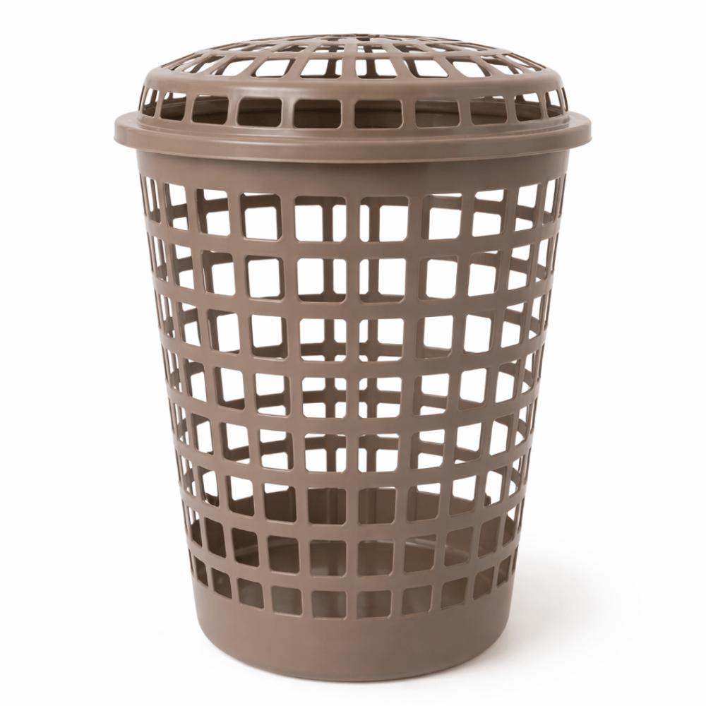 Cesto Telado Red Lavanna Com Tampa 30L Bege Claro/Cappuccino Rischioto