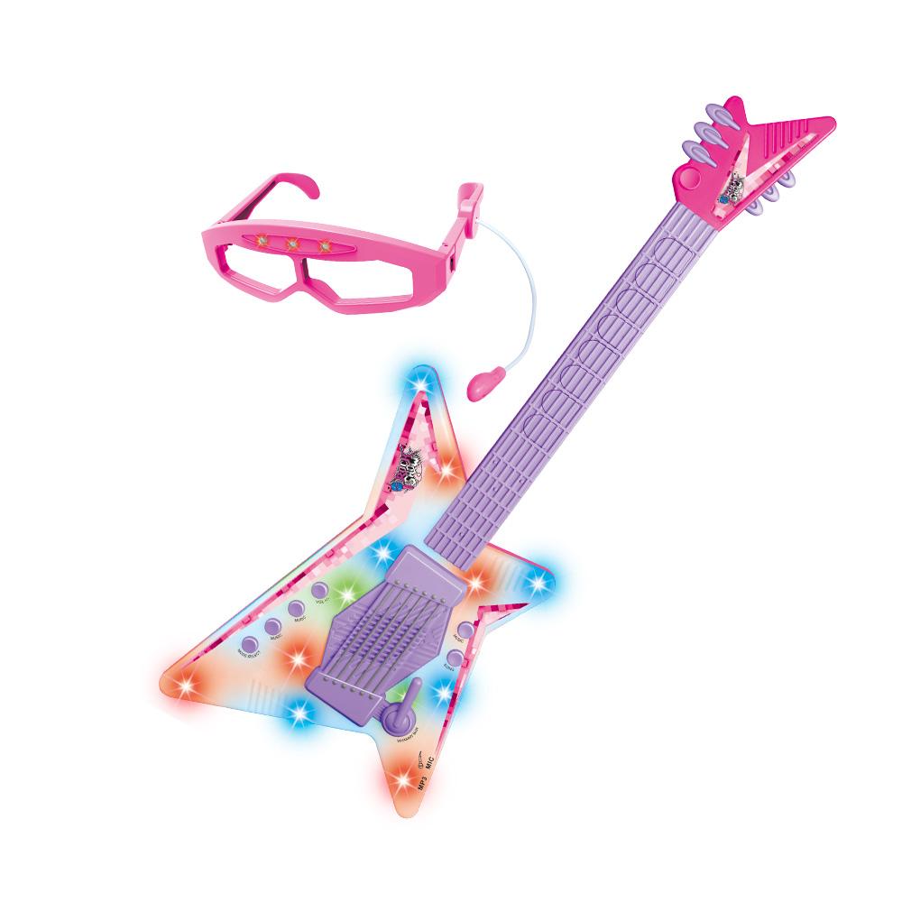 Guitarra com Óculos Rock Show Rosa DMBrasil
