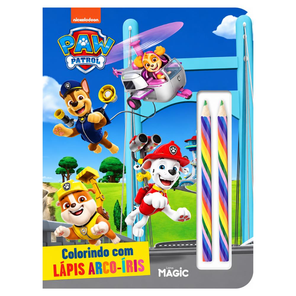 Livro Patrulha Canina Colorindo com Arco-Íris Magic Kids