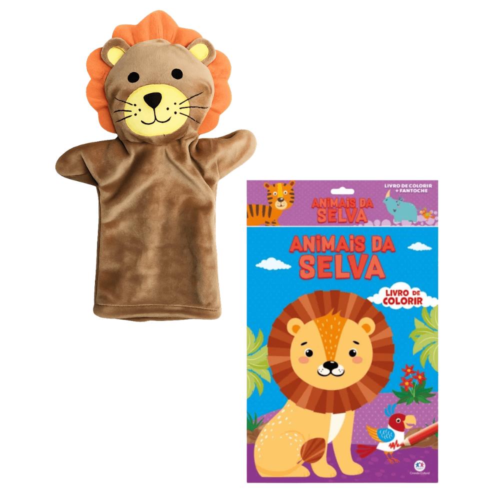Livro De Colorir + Fantoche Animais Da Selva Ciranda