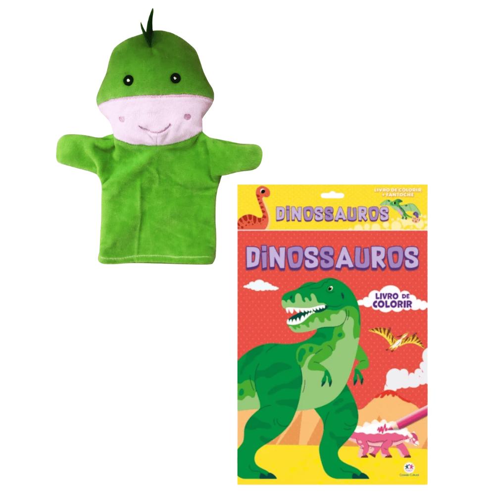 Livro de Colorir + Fantoche Dinossauros Ciranda