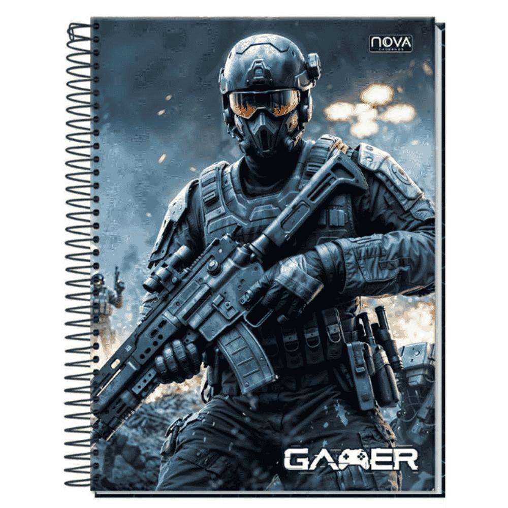Caderno Universitário Espiral Capa Dura Gamer