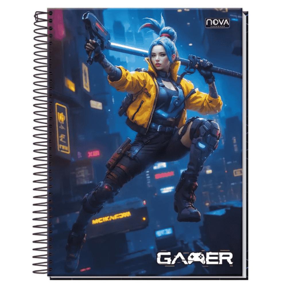 Caderno Univ Espiral C/D 20M 320Fls Gamer Multi