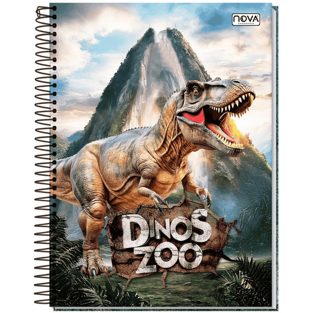 Caderno Espiral Capa Dura 10M 160 Folhas Dinos Zoo Multi
