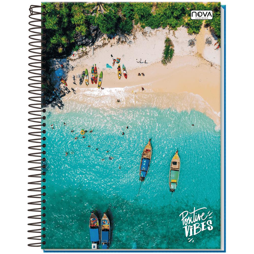 Caderno Univ Espiral Cd 20M 320Fls Positive Vibes