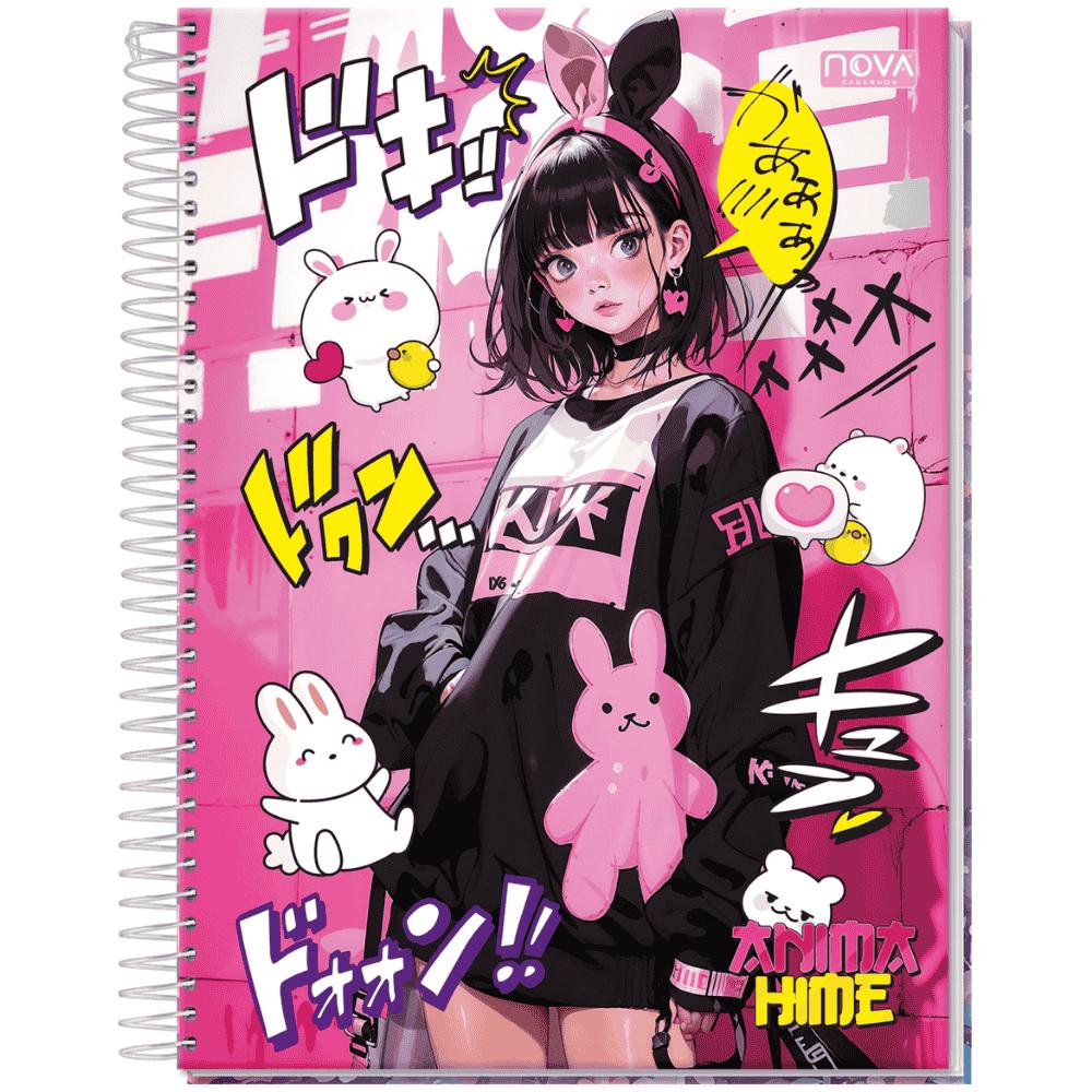 Caderno Espiral Capa Dura 10M Animahime Multi
