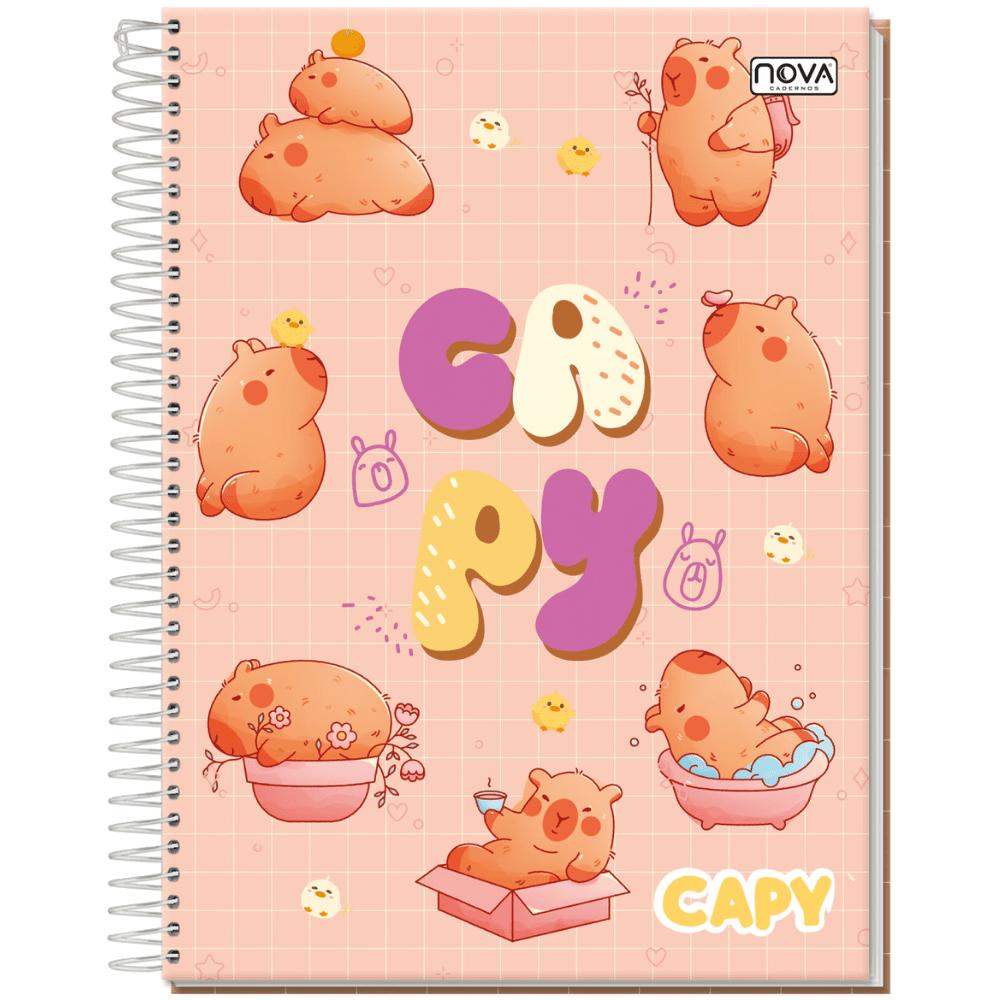 Caderno Universitário Espiral Capa Dura 1M Capy Multi