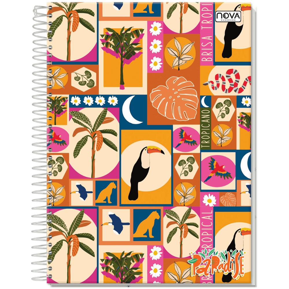 Caderno Espiral Capa Dura 1M 80 Folhas Paradise Multi