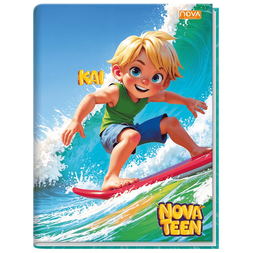 Caderno Universitário Costurado Capa Dura 96 Folhas 1M Nova Teen Multi