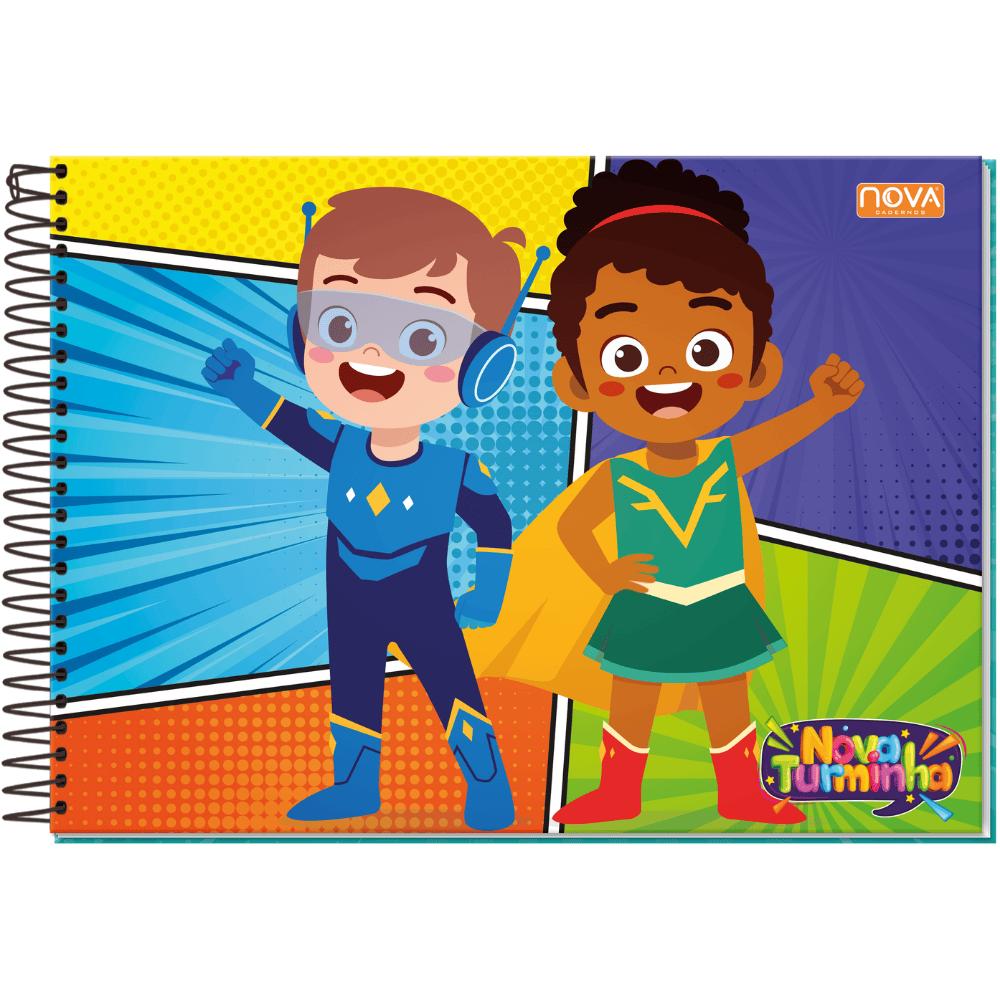 Caderno De Desenho Espiral 60 Folhas Nova Turminha Multi