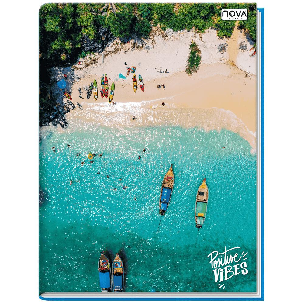 Caderno 1/4 Costurado Capa Dura 96 Folhas Positive Vibes Multi