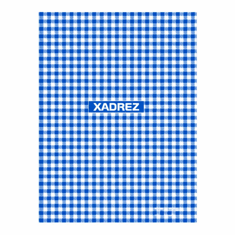 Caderno 1/4 Costurado Capa Dura 96 Folhas Xadrez Azul Multi