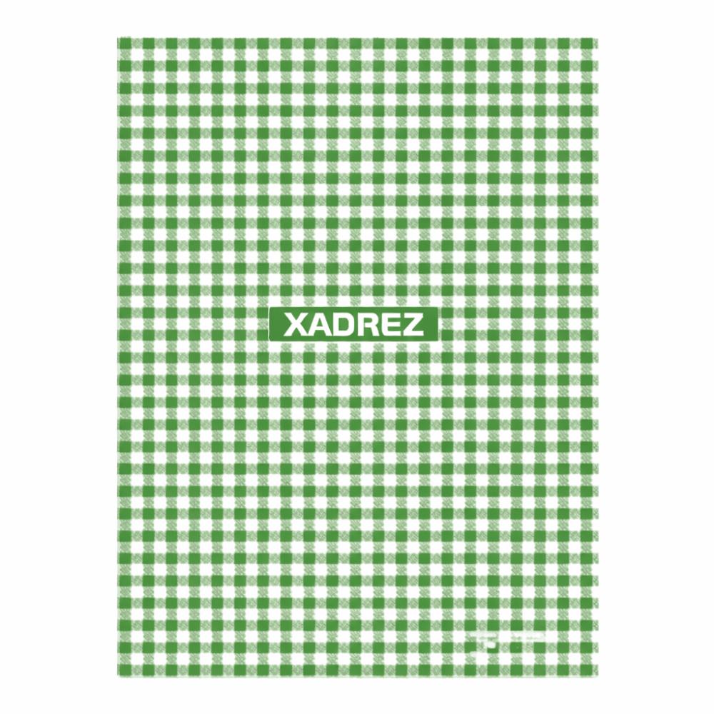 Caderno 1/4 Costurado Capa Dura 96 Folhas Xadrez Verde Multi