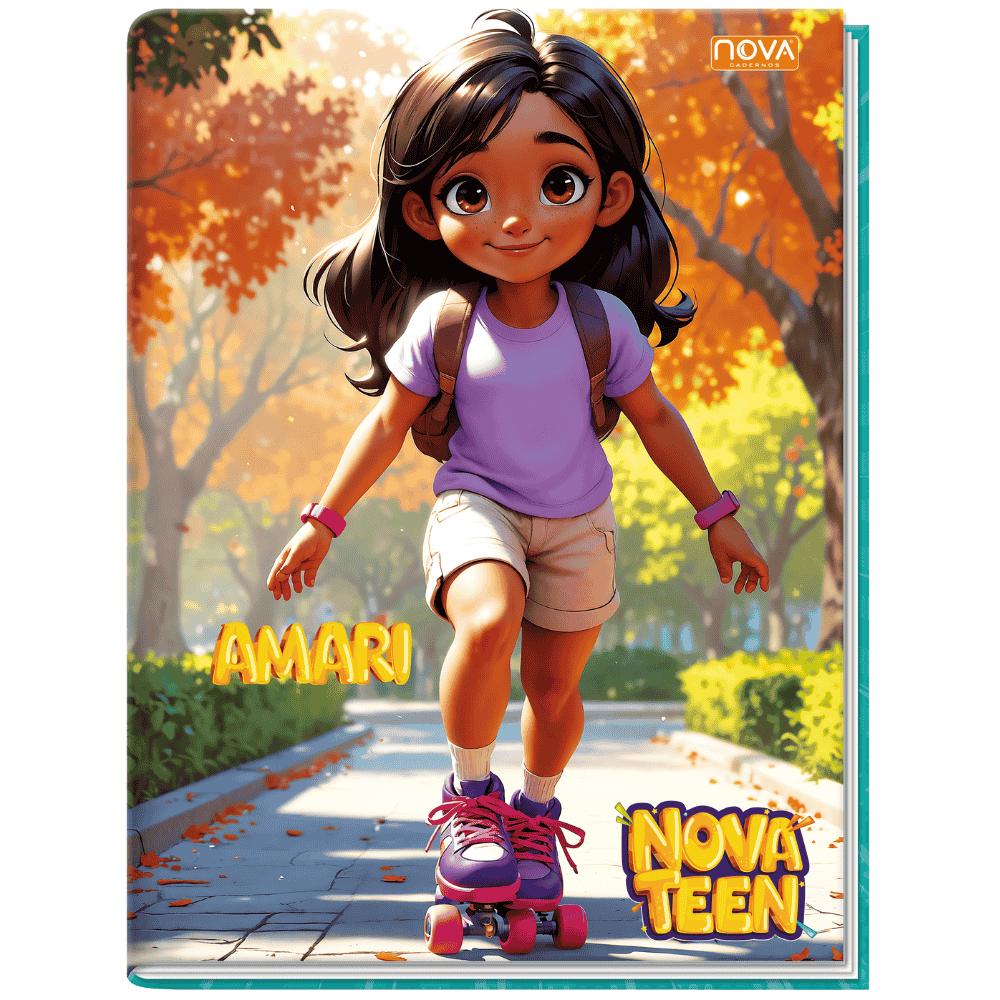 Caderno 1/4 Costurado Capa Dura 96 Folhas Nova Teen Multi