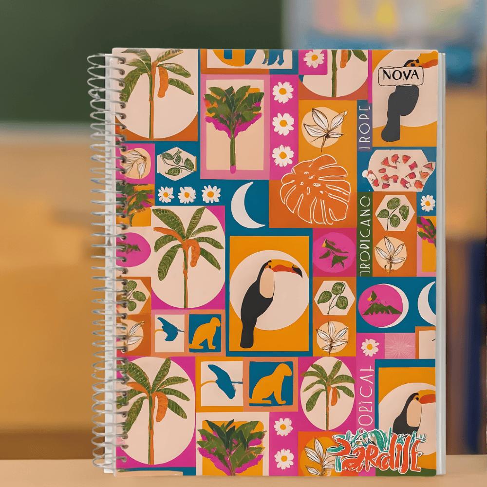 Caderno Univ Espiral Capa Dura 15M 240Fls Paradise
