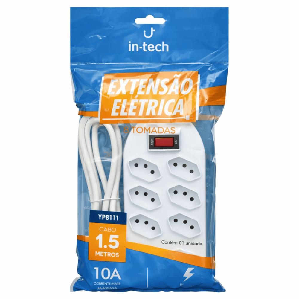 Extensão 8 Tomadas com Interruptor 1,5m Yins