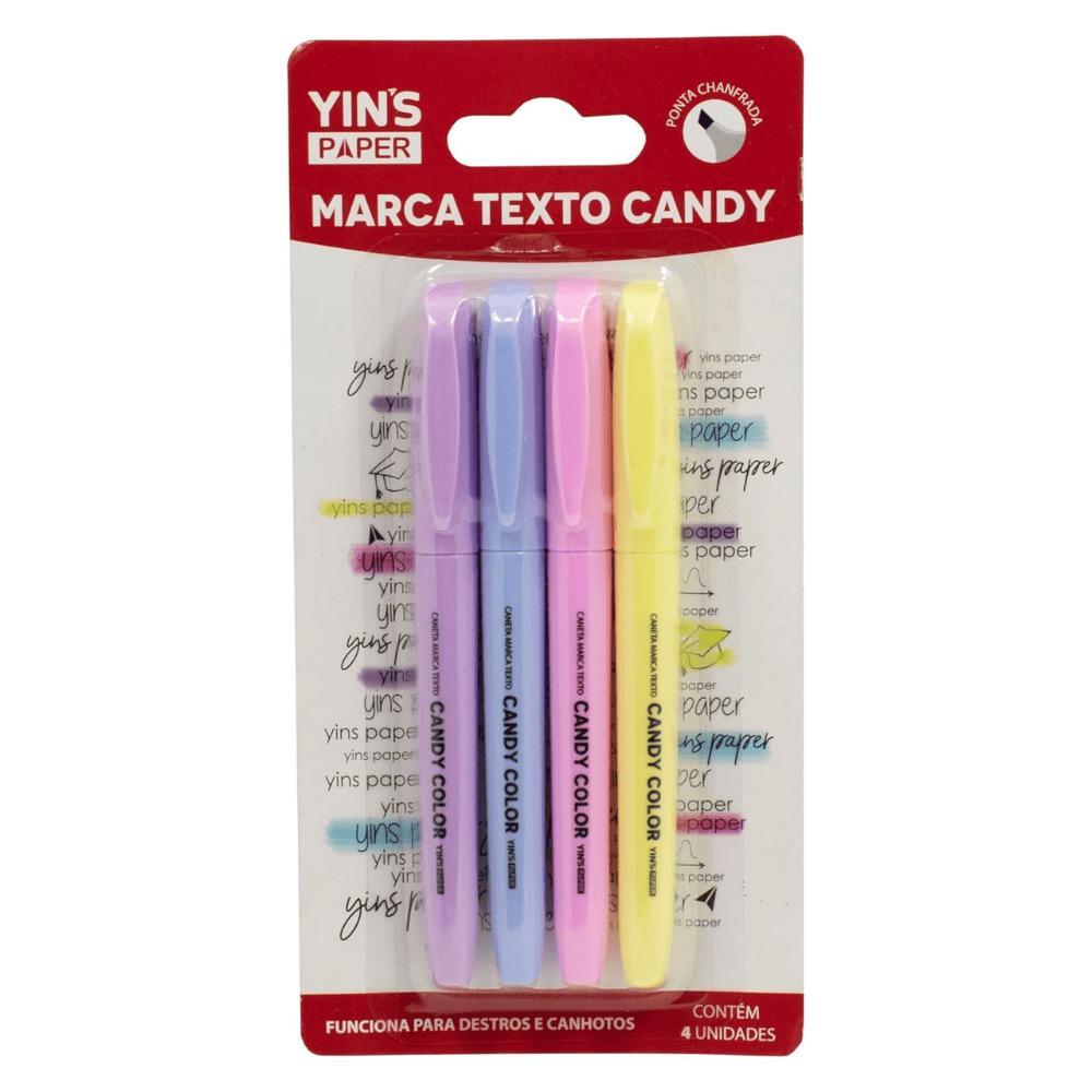 Marca Texto Candy Blister Com 4 Cores Yins