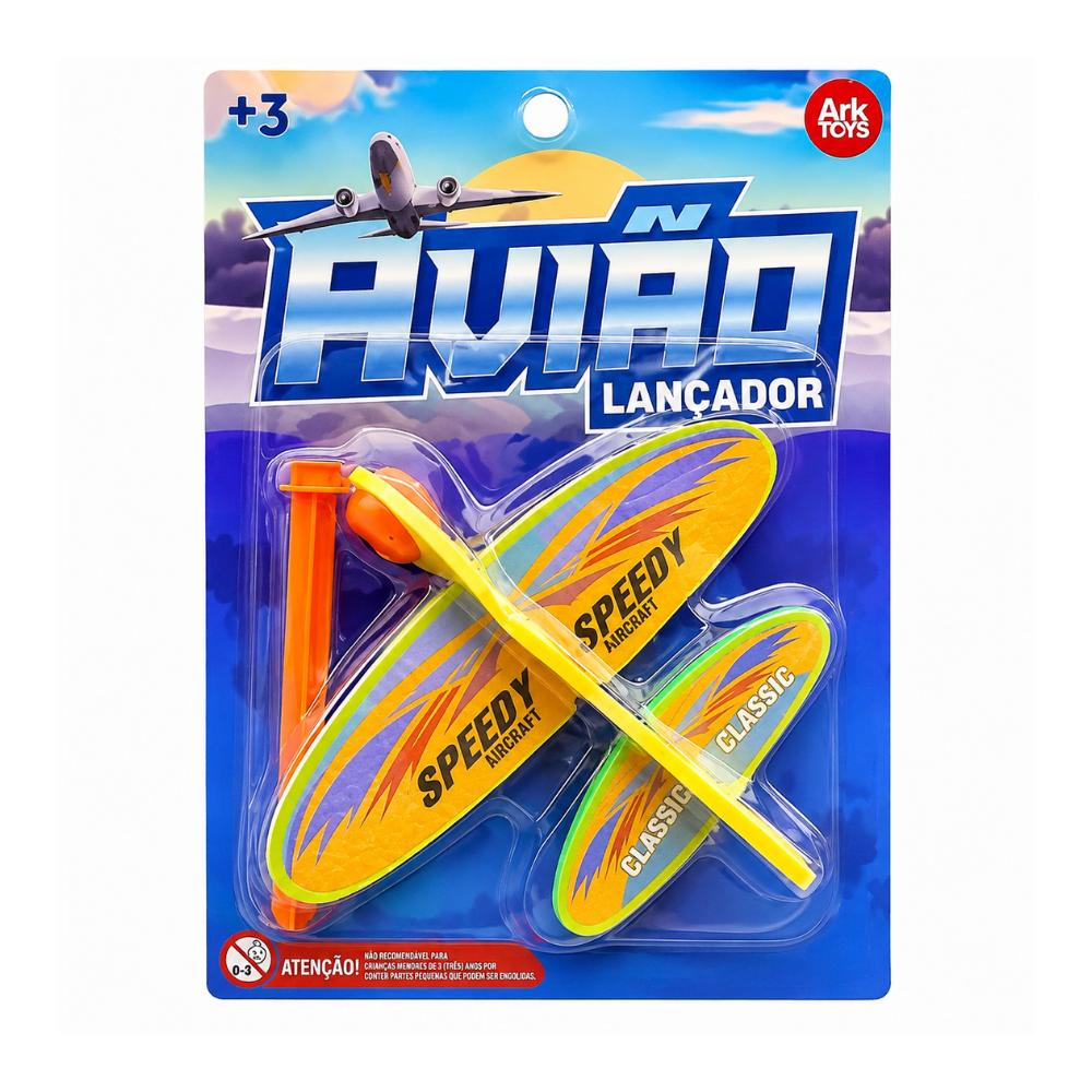 Lança Avião Speedy Infantil com Lançador Ark Toys