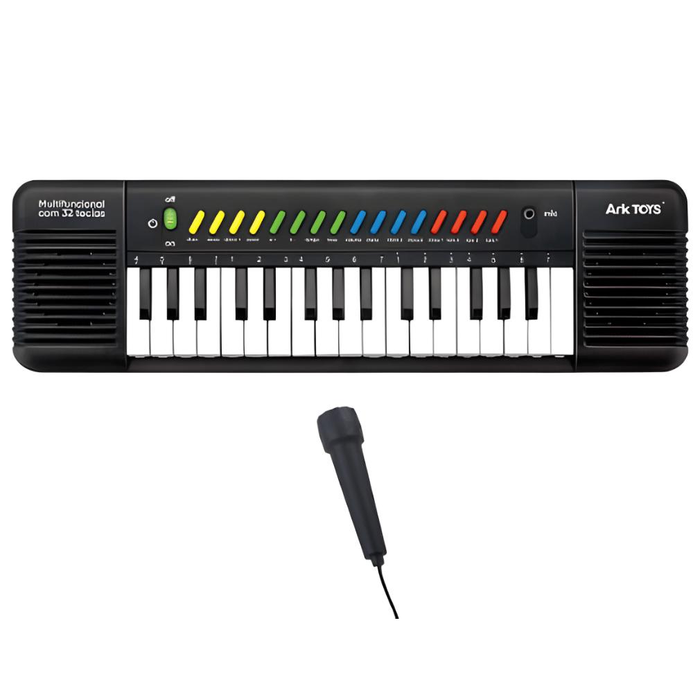 Teclado Infantil 32 Teclas Com Microfone Arktoys