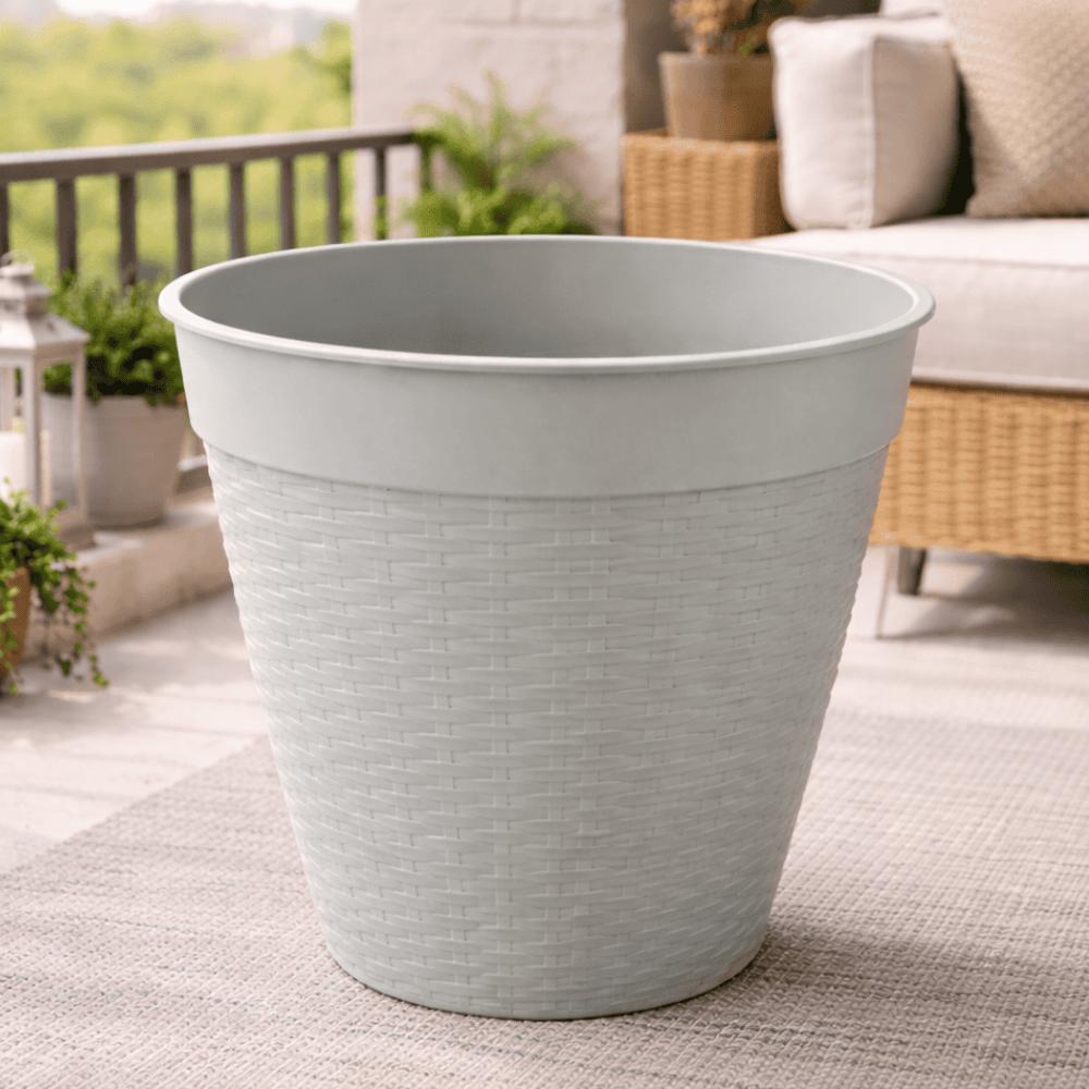 Vaso Redondo Vime C/Borda Reta Marmorizado 44L Plasnew