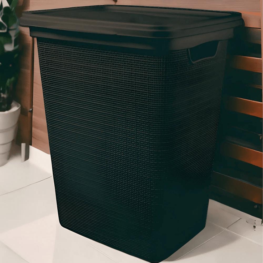 Cesto De Roupa Juta 45L Preto Jaguar