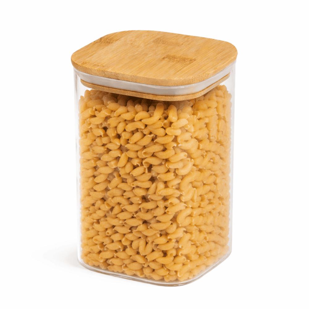 Pote Boro Quadrado Tampa Bambu 850ml