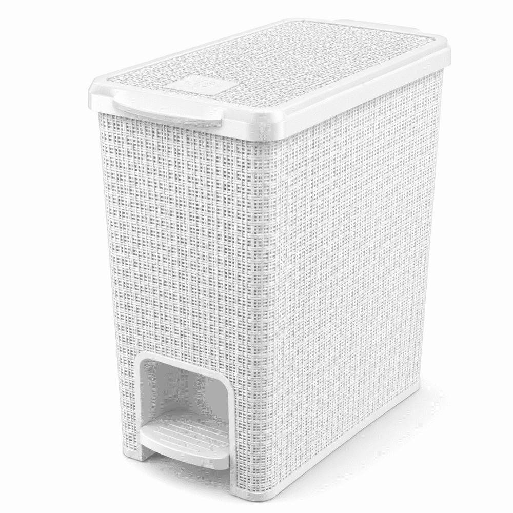 Lixeira Juta com Pedal Branca 12L Nitron