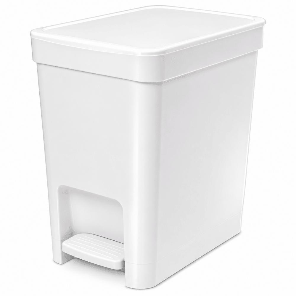 Lixeira Flat com Pedal Branca 7L Nitron