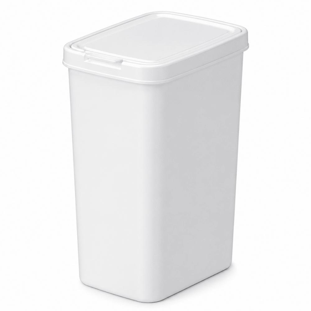 Lixeira Flat com Clique Branca 12L Nitron