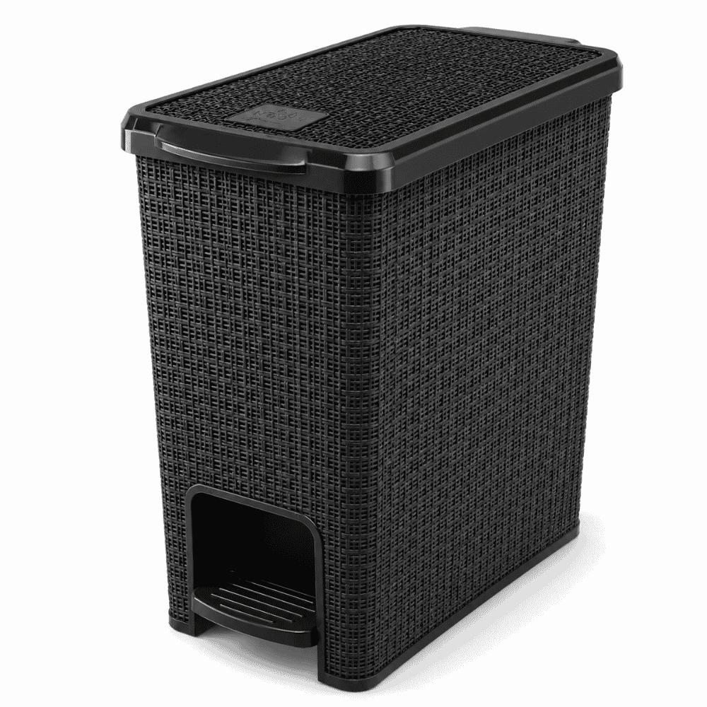 Lixeira Juta com Pedal Preta 6L Nitron