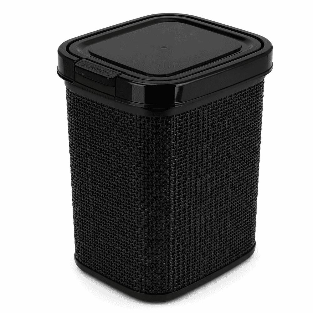 Lixeira Juta com Clique  Preta 4,5L Nitron