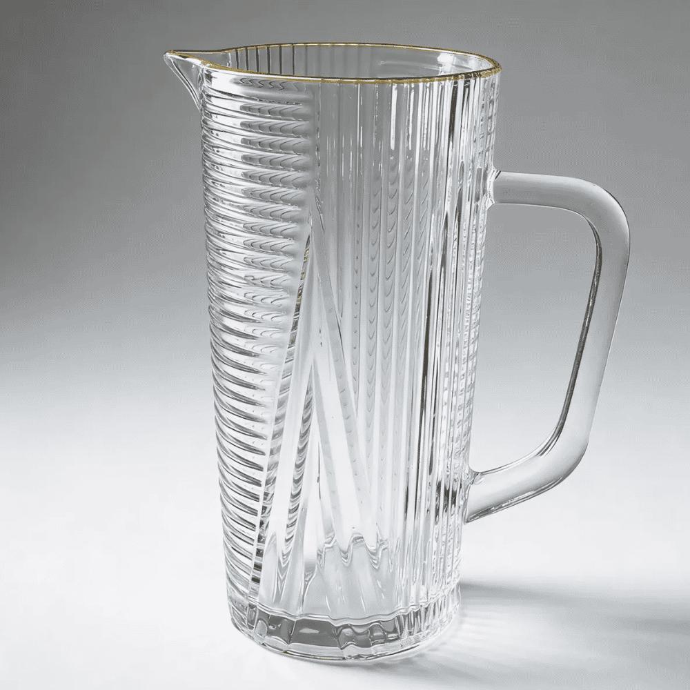 Jarra de Vidro 1300ml com Fio de Ouro Amigold