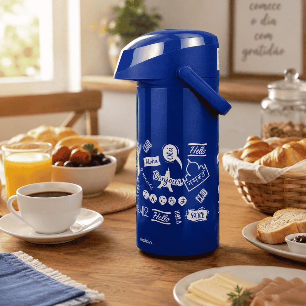 Garrafa Térmica Massima 1,8L Vermelho e Azul Coffee Aladdin