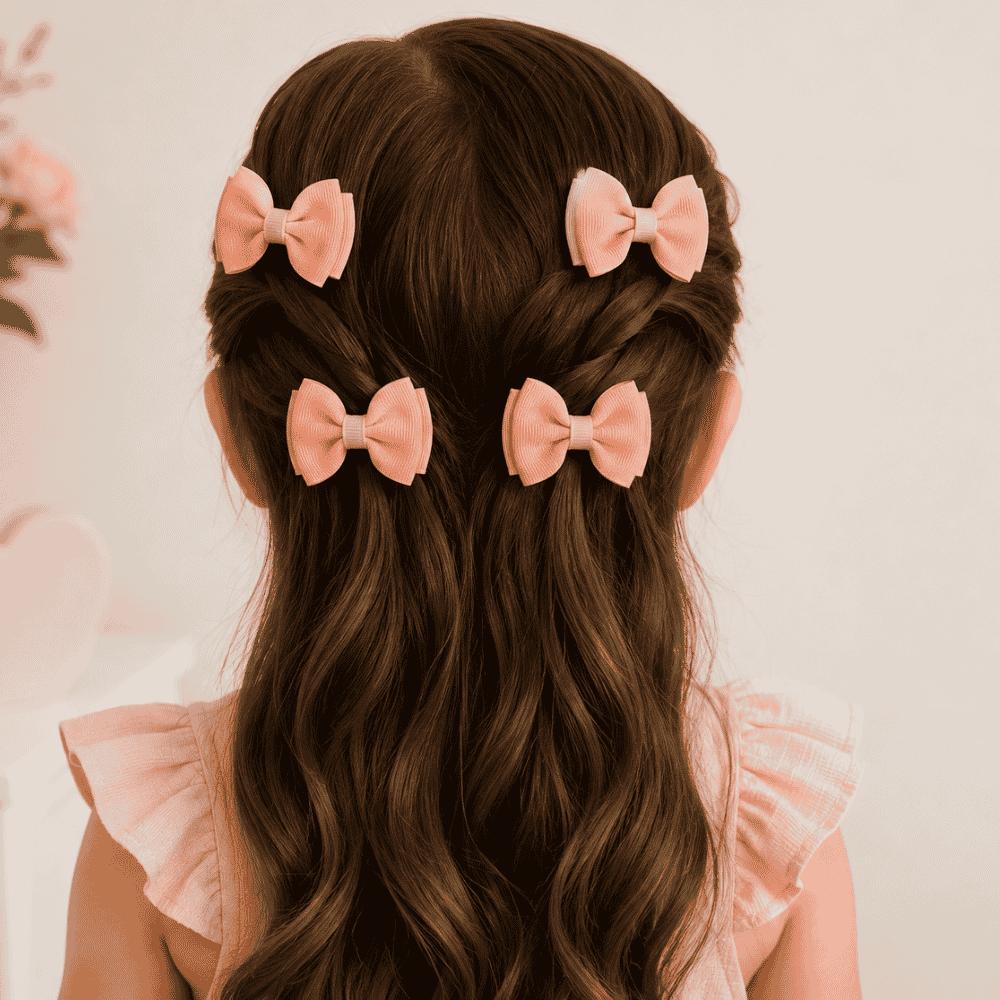 Kit 4 Presilhas de Cabelo Poliéster e Metal