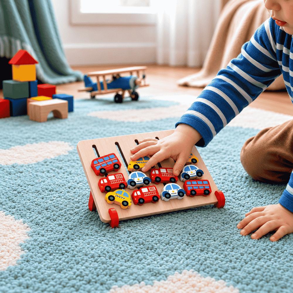 Brinquedo de Madeira Alinha Carros Arktoys