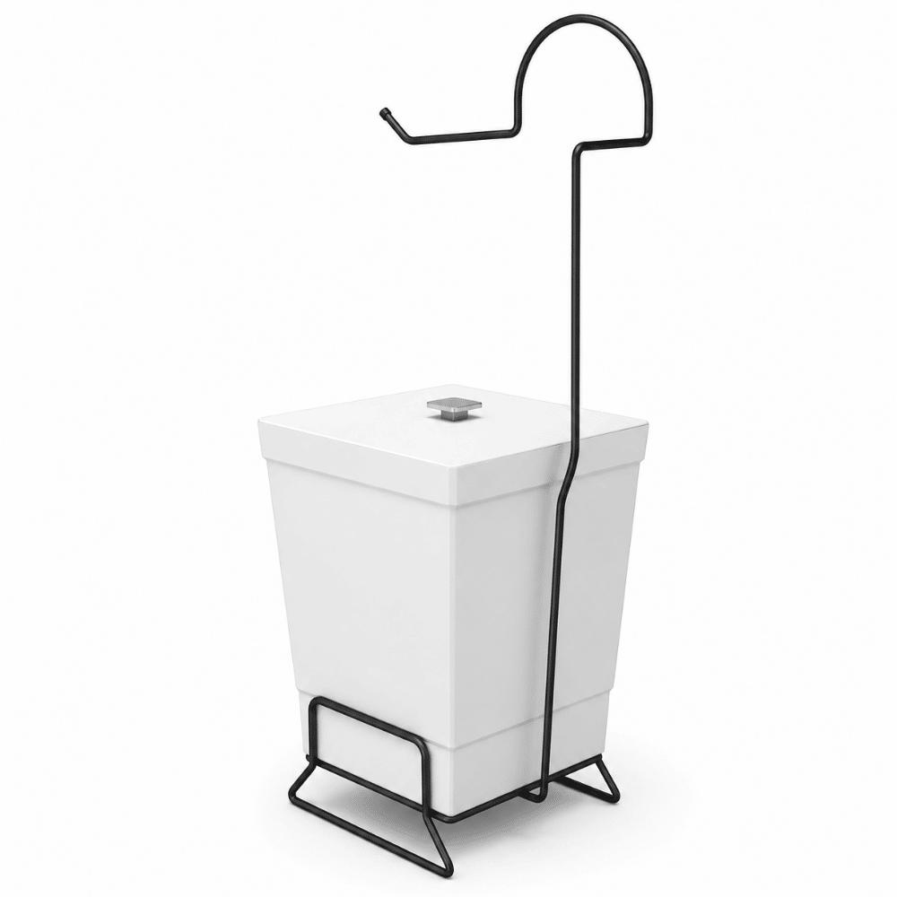 Suporte para Papel Higiênico com Lixeira Branca Stolf
