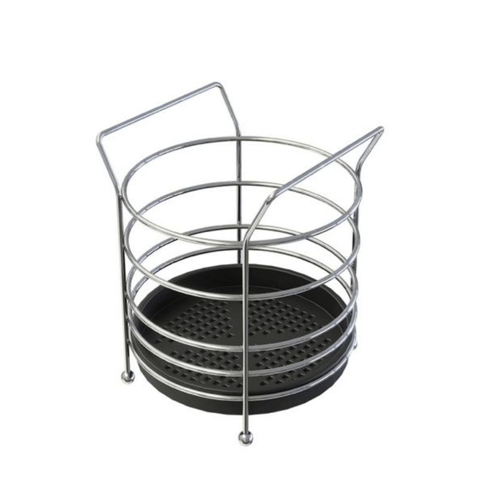 Porta Talheres Aramado com Fundo Plástico Preto Stolf