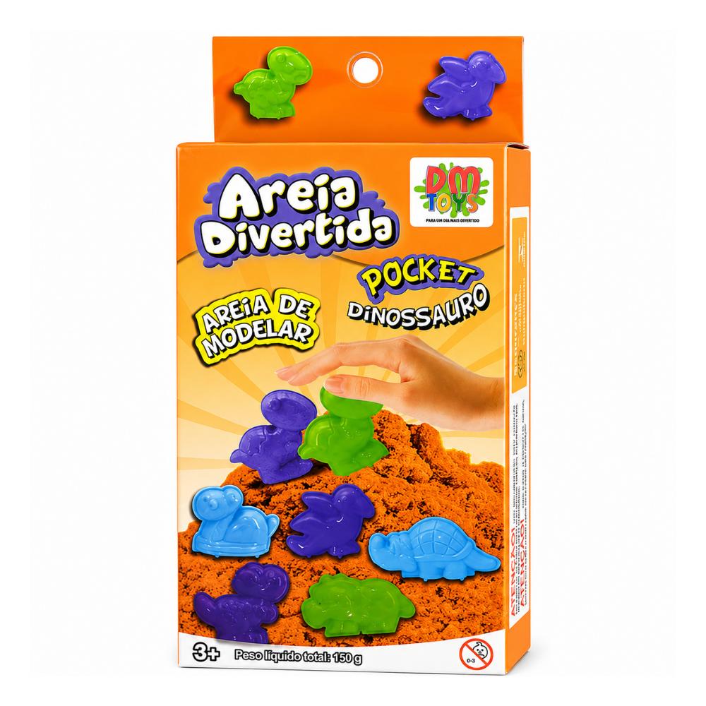 Areia Divertida Pocket Dinossauro Sortido DMBrasil