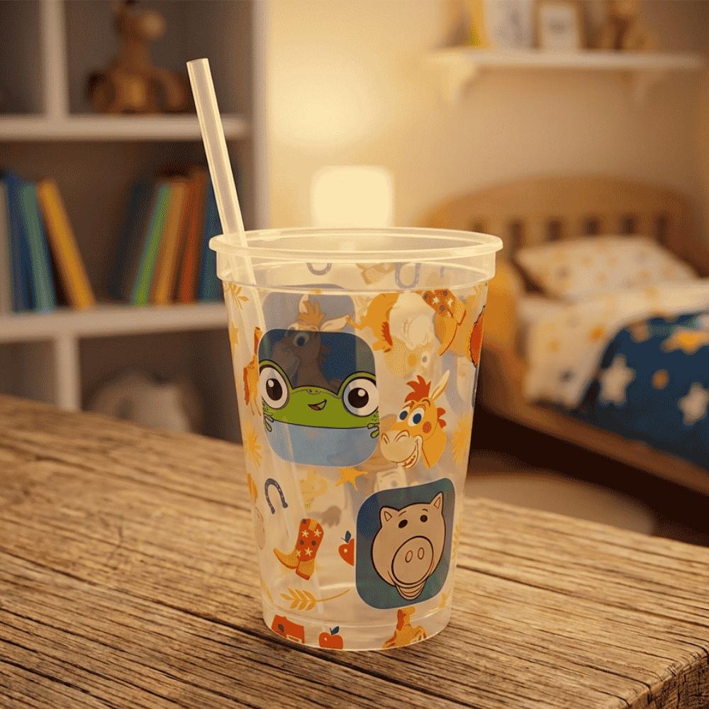 Copo com Canudo Fixo Toy Story 330ml Plasútil