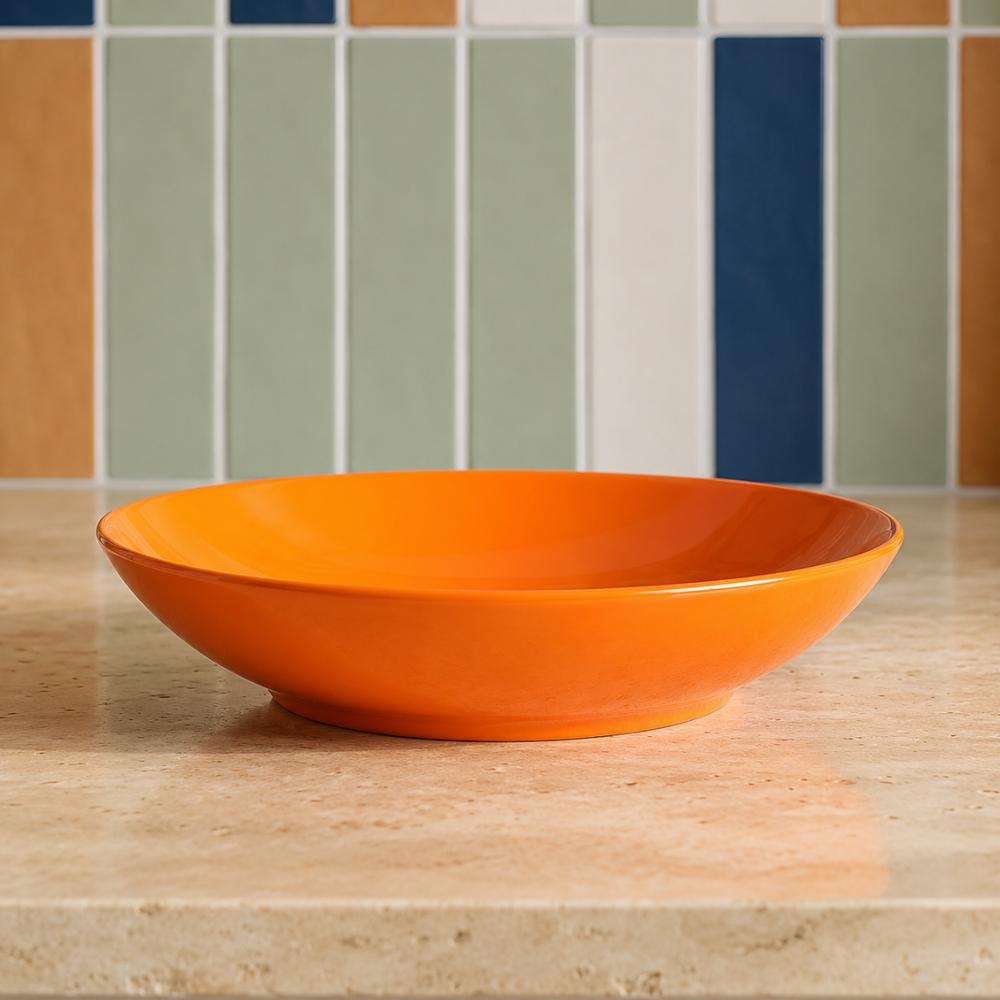 Prato Fundo Mix and Match em Porcelana 19,5cm Laranja Solar Full Fit