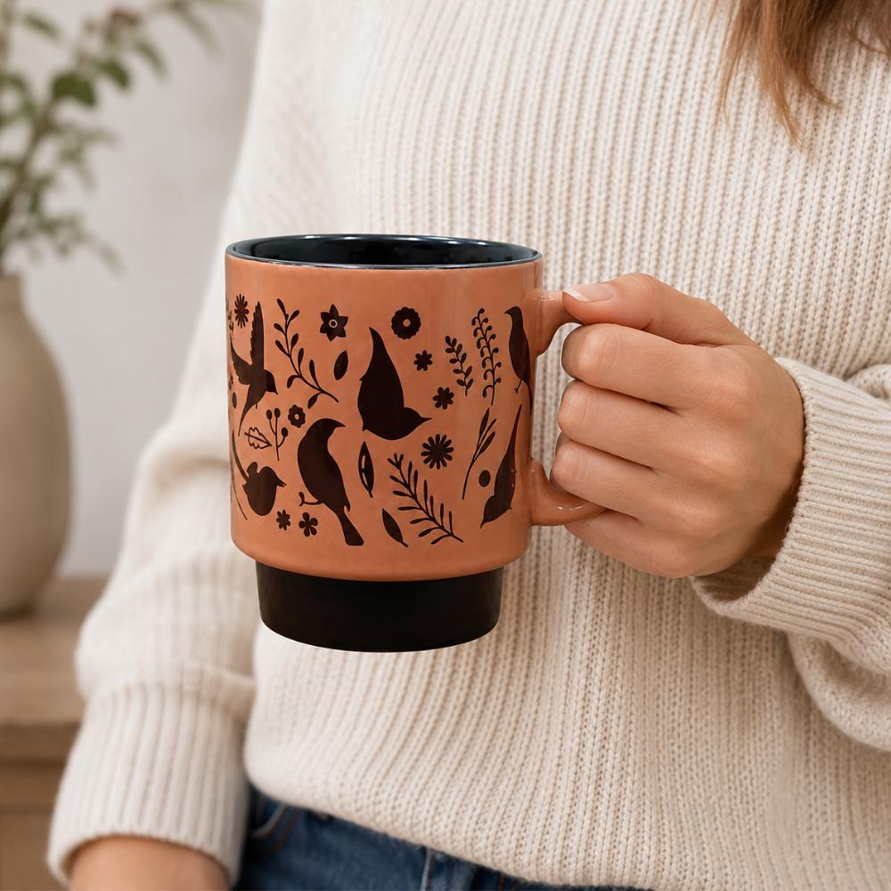 Caneca Empilhável Murale em Cerâmica 300ml Terracota Full Fit