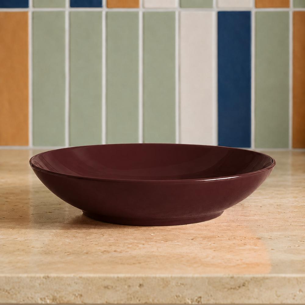Prato Fundo Mix and Match em Porcelana 19,5cm Marrom Full Fit