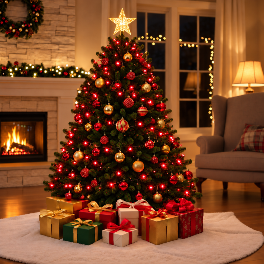 Pisca-Pisca de Natal 100 LEDs Vermelhos Fio Transparente 8 m 127V Rio Master